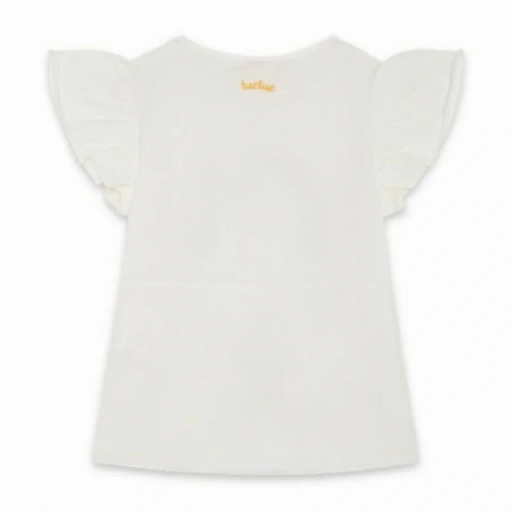 Colorful Rainbow Ruffle Sleeve Tee - Picture 2 of 3